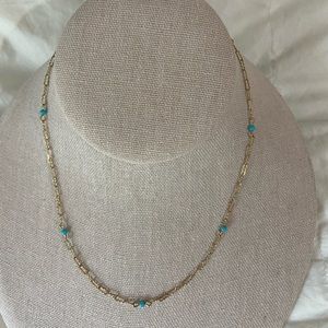 Boutique delicate gold and turquoise necklace